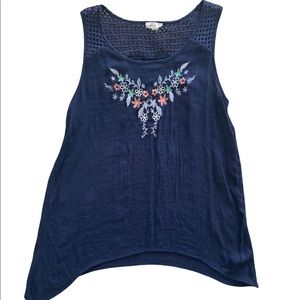 Blue  Mine Floral Sleeveless Shirt Size Large